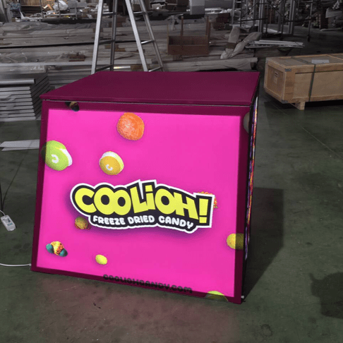Creative Luminars Angle Shape Exhibition Booth Design Use Different Trade Show Counter