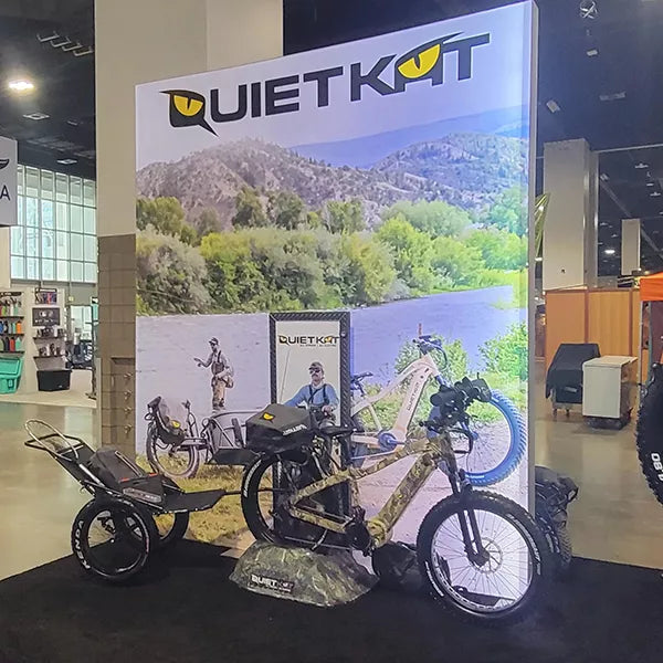 Creative Luminars LED Fabric Lightbox Exhibit Booth In Bike Show |single sided frameless trade show display 