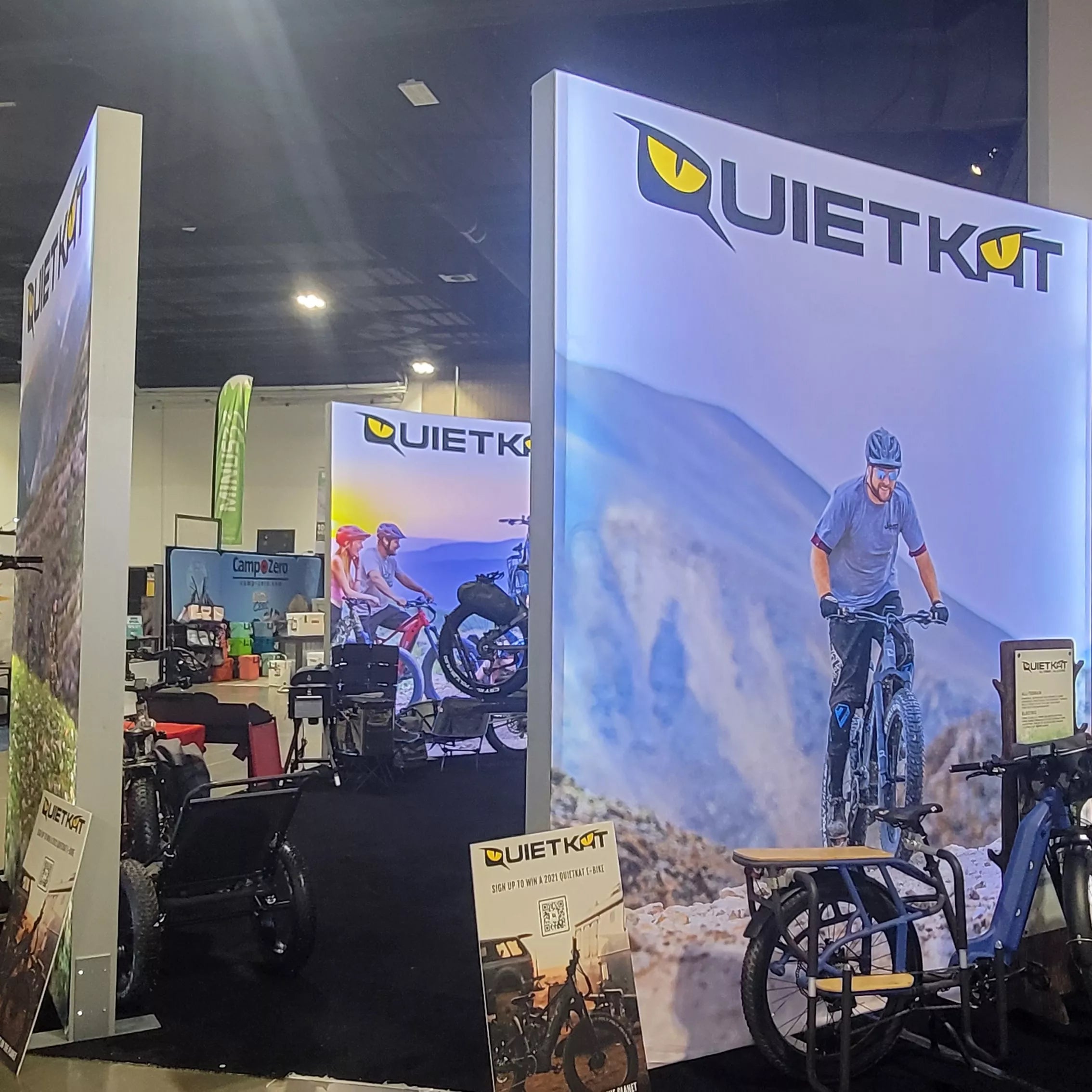 Creative Luminars LED Fabric Lightbox Exhibit Booth In Bike Show |single sided frameless trade show display