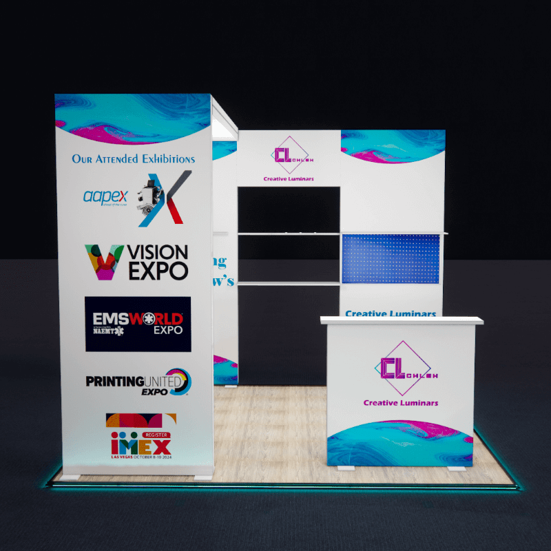 Creative Luminars 10x10 SEG Backlit LED Booth with Stunning Arch