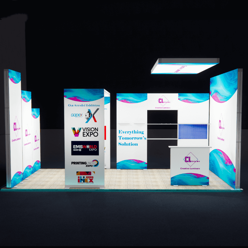 Creative Luminars Portable 10x20 LED Lighting Fabric Show Display Booth