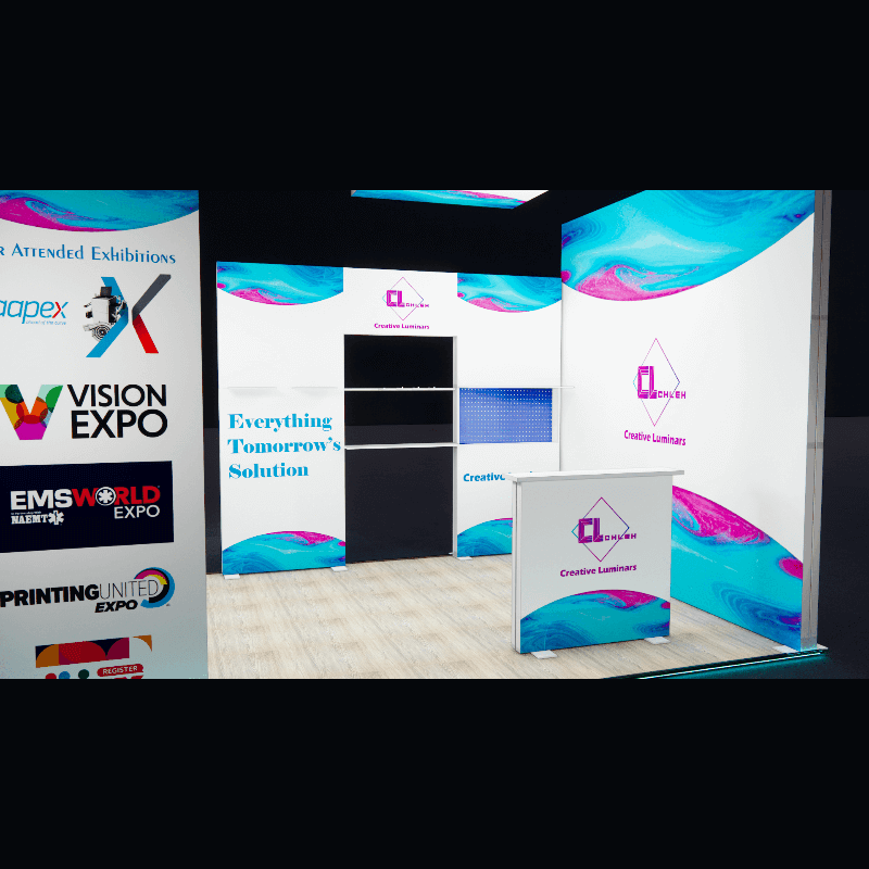 Creative Luminars Portable 10x20 LED Lighting Fabric Show Display Booth
