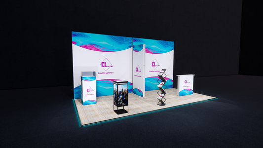 10x20 Portable Trade Show Display SEG Fabric Booth from Creative Luminars