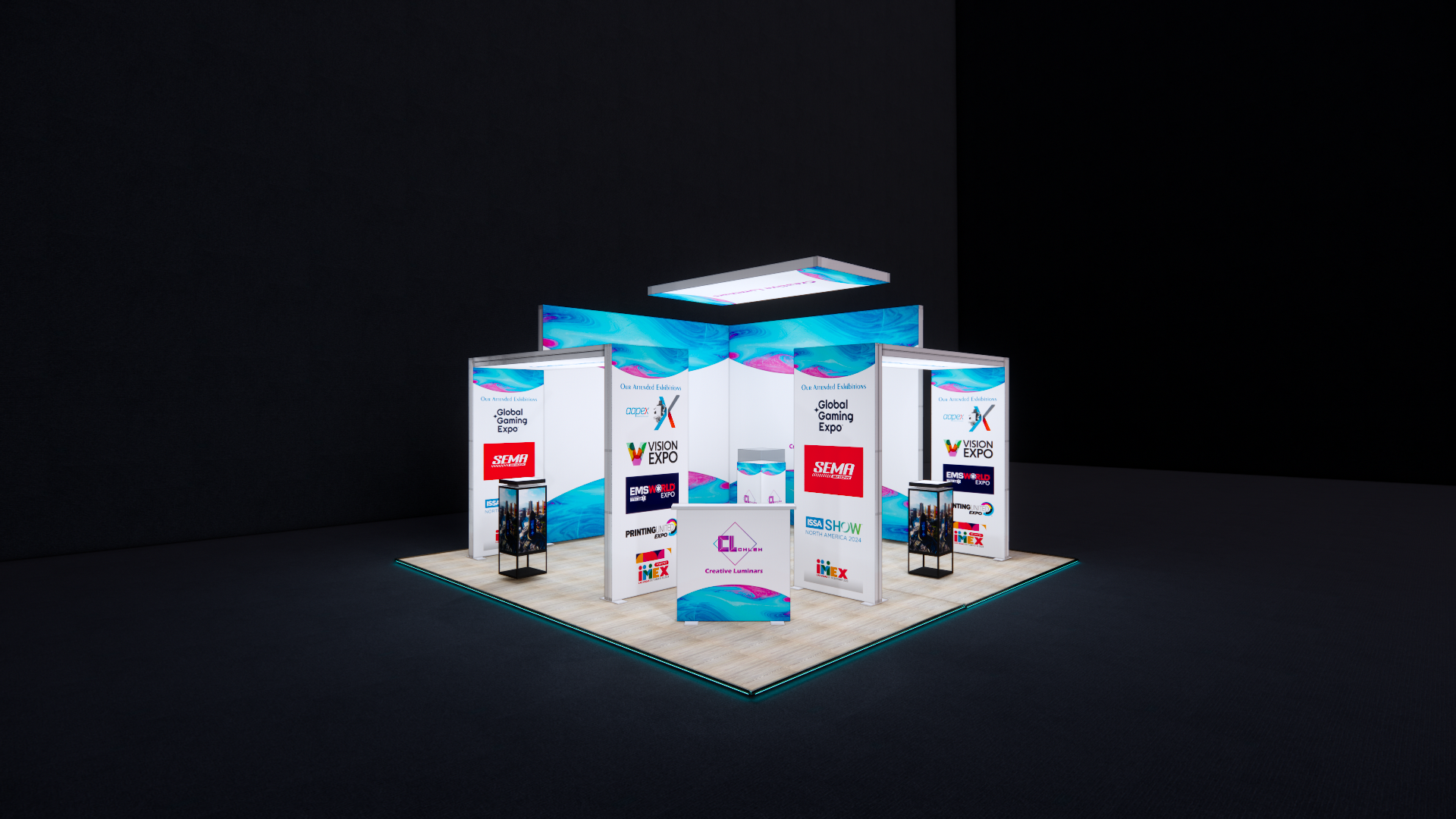 Creative Luminars 20x20 Modular SEG Fabric Lightbox Exhibition Booth