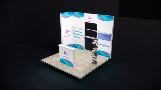 10x10 Versatile Portable LED Fabric Trade Show Booth Display from Creative Luminars