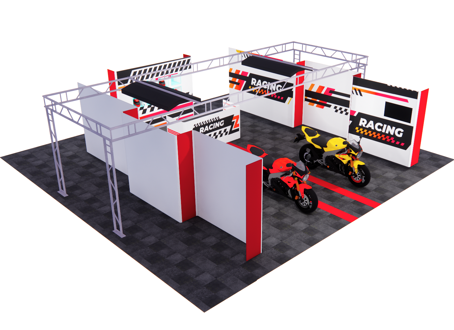 Custom Modular Pit Garage Walling for MotoGP, WorldSBK, Isle of Man TT