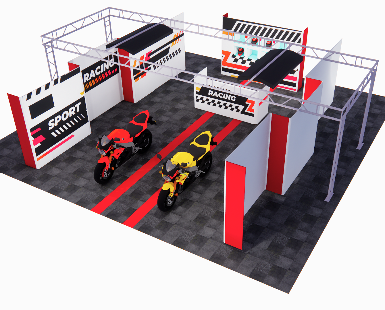 Custom Modular Pit Garage Walling for MotoGP, WorldSBK, Isle of Man TT