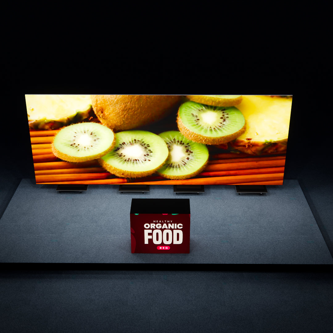 Early Bird LED Video Wall with SEG Backlit Counter 10×20' Trade Show Booth Kit