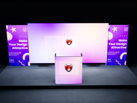 Trade Show LED Video Wall Booth with curved led video counter