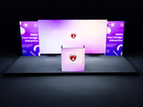 Trade Show LED Video Wall Booth with curved led video counter