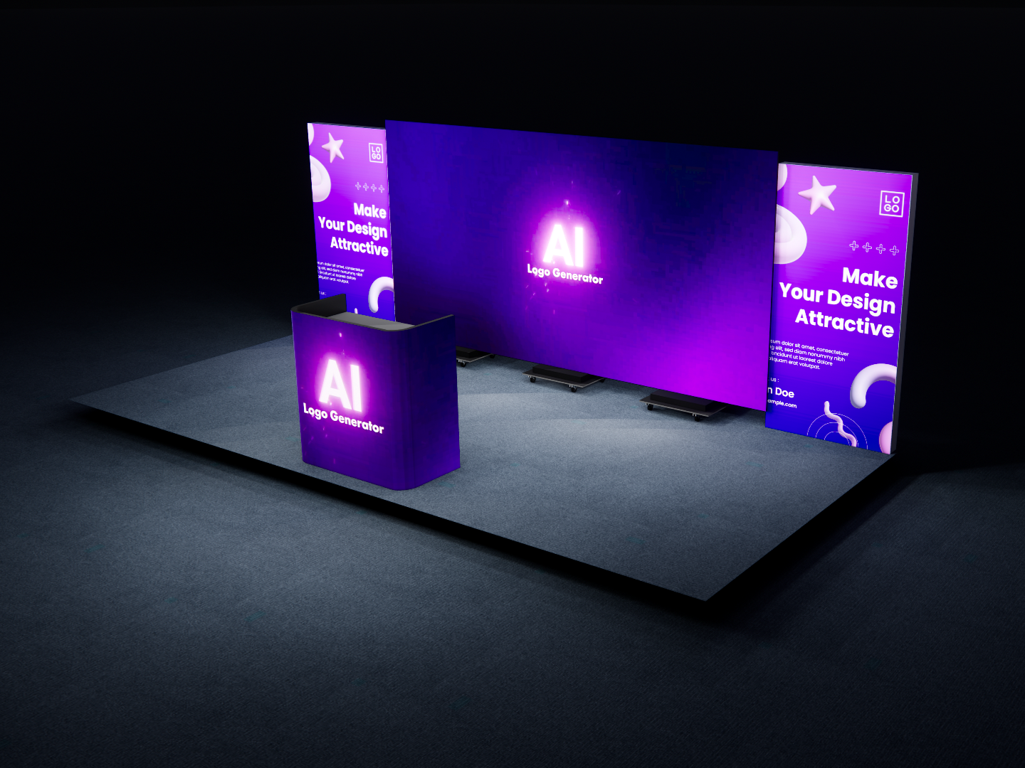 LED Video Wall 20x10 Trade Show Booth 