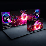 Portable LED Video Trade Show Booth: Video Wall & DJ Booth & Shelving