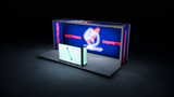 6-Fold LED DJ Booth & Backlit SEG Lightbox Wall 10x20 Exhibit Booth