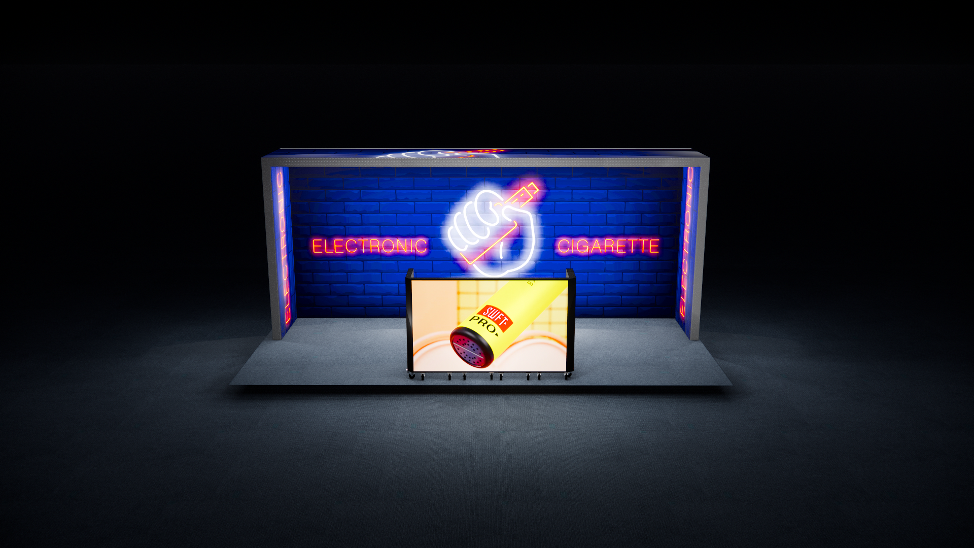 6-Fold LED DJ Booth & Backlit SEG Lightbox Wall 10x20 Exhibit Booth