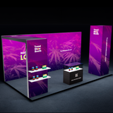 10×20 Portable Backlit Booth with Arch, Tower & Showcase