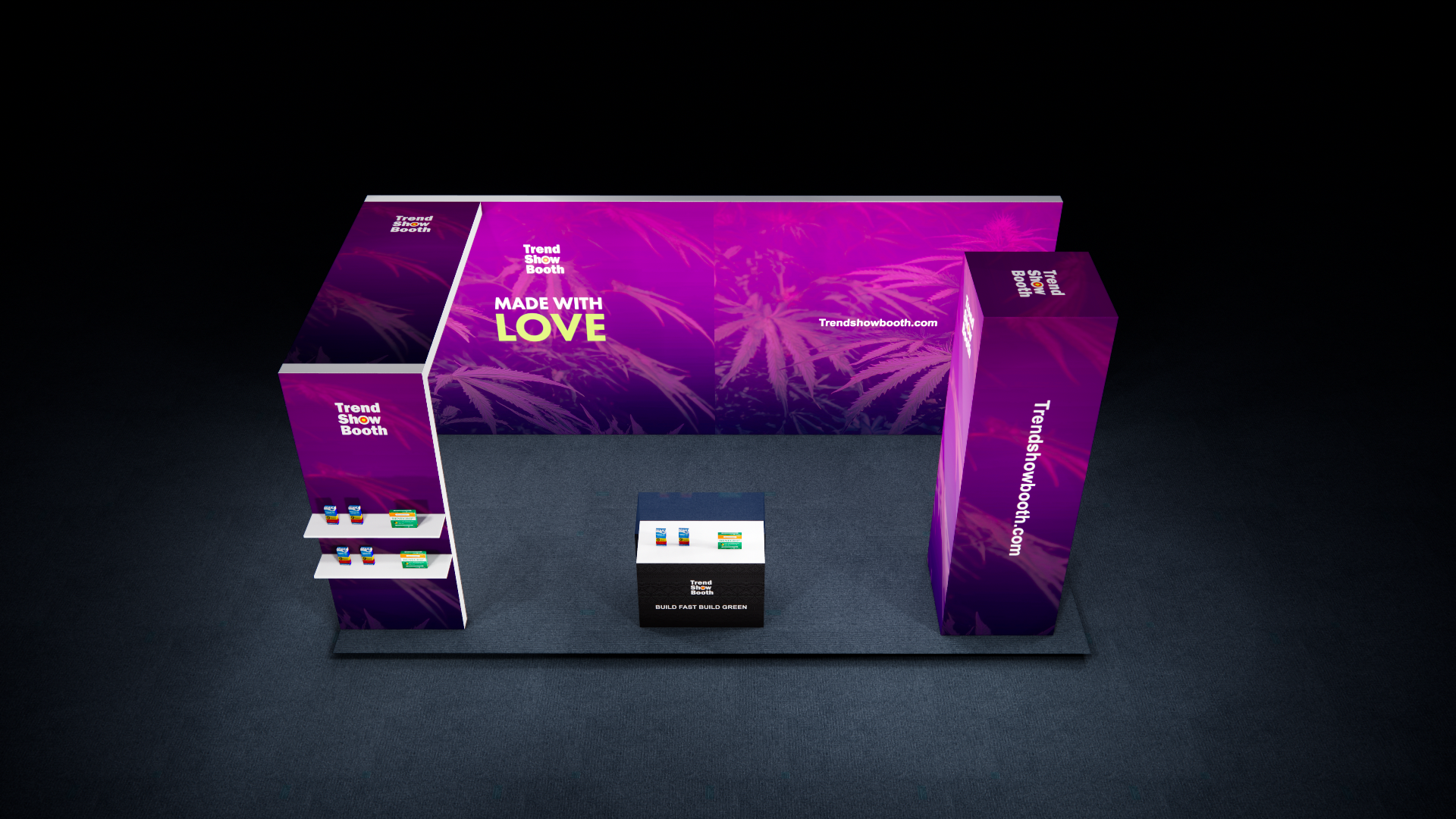 10×20 Portable Backlit Booth with Arch, Tower & Showcase
