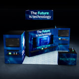 20×20 Island Booth with LED Video Wall & Hanging Sign for Trade Show