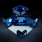 20×20 Island Booth with LED Video Wall & Hanging Sign for Trade Show