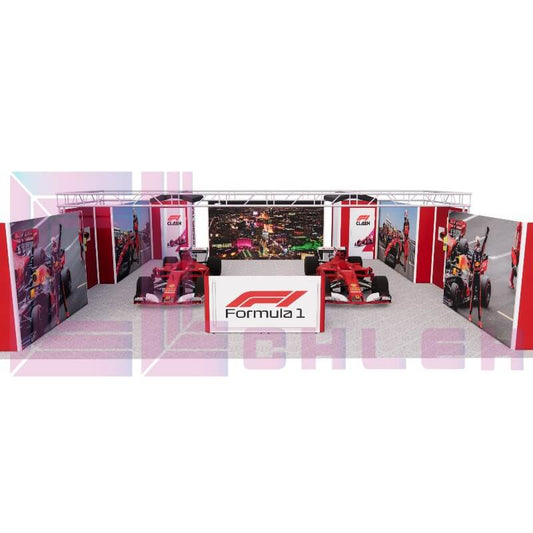 Exclusive Design Convention Booth Display 30x30 with LED Video Wall For Auto Show Related Brands
