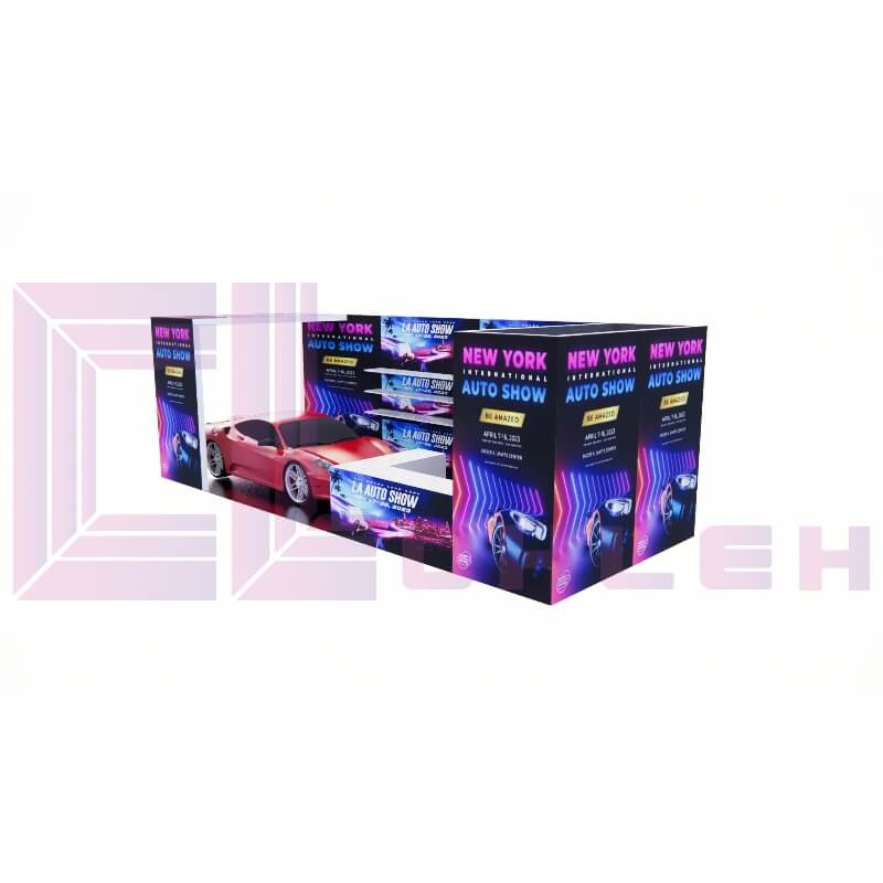 30x10 LED Bright Exhibit Booth Design to Make Your Brand Stand out In Auto Shows
