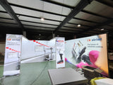 Hybrid Custom Trade Show Booth With Arch Type Fabric Lightbox Display