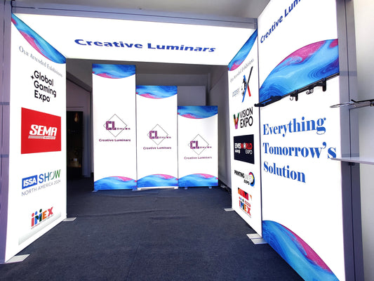 Creative Luminars Signature Portable LED Backlit Fabric Trade Show Display