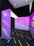 10×10 Portable Backlit Arch Booth with Showcase & Carry Bags