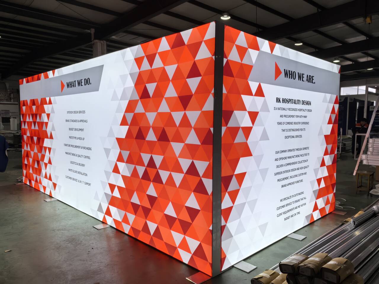 High Quality Modular Type 20ft x 10ft Hybrid Exhibition Stand With Fabric Arch And Tower Display