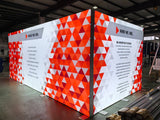 High Quality Modular Type 20ft x 10ft Hybrid Exhibition Stand With Fabric Arch And Tower Display