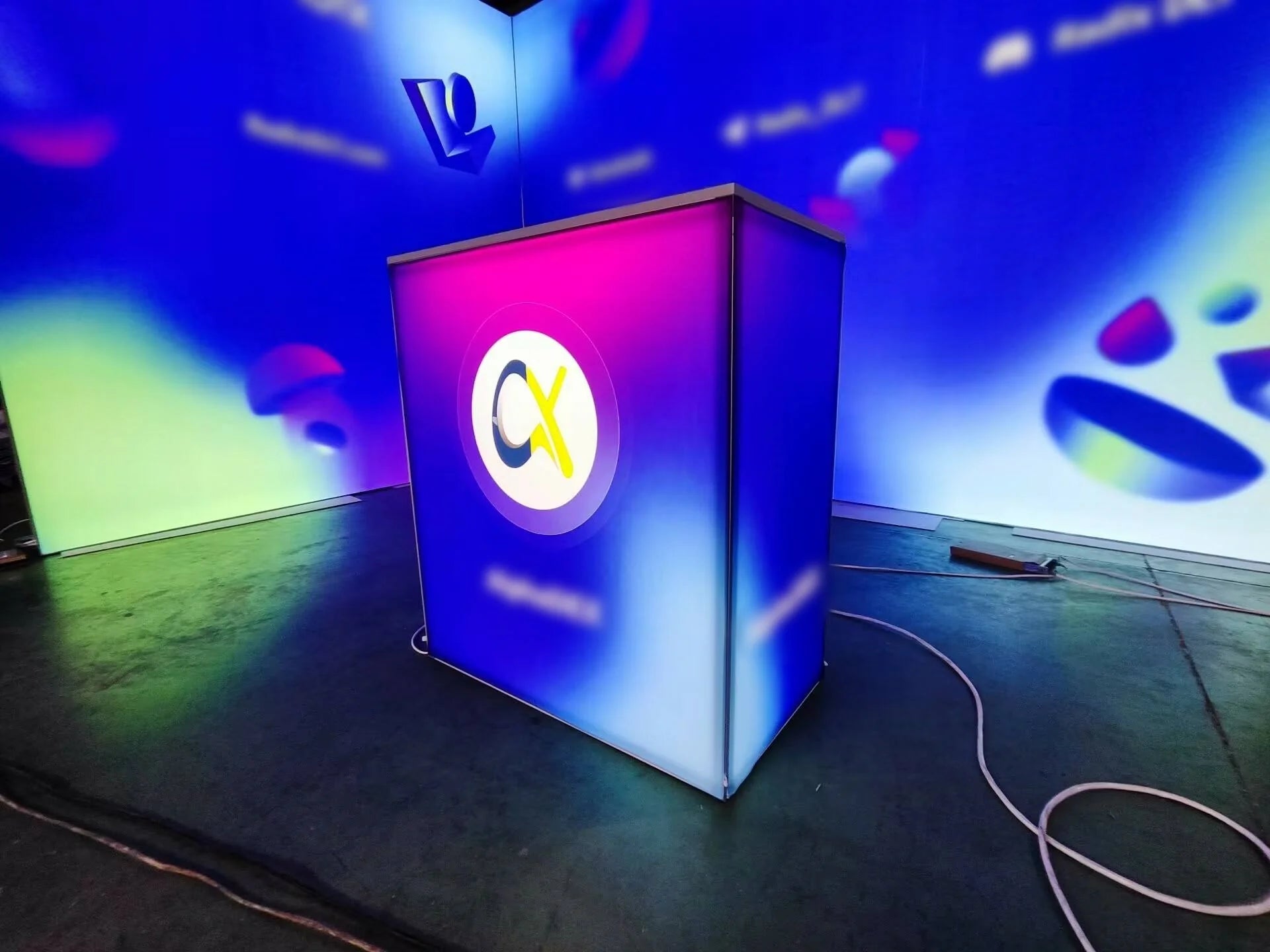 Non-backlit Trade Show Hanging Sign Rectangular Hanging Banner for AHR Expo