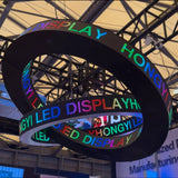 Interlocking Dual-Ring LED Video Hanging Sign Trade Show Display