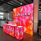 Modular Backlit 10 x 10 Trade Show Displays with Exhibition Counter