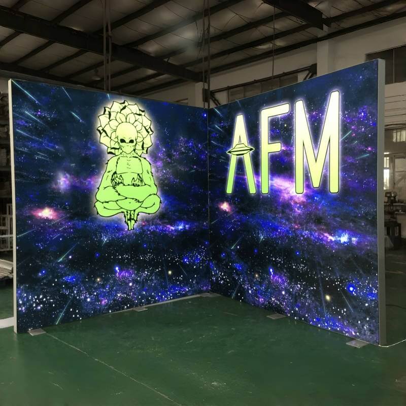 Modular Trade Show Exhibition Frameless Lite Banner Trade Show Booth Display 10x10 L Type Exhibition Booth Design