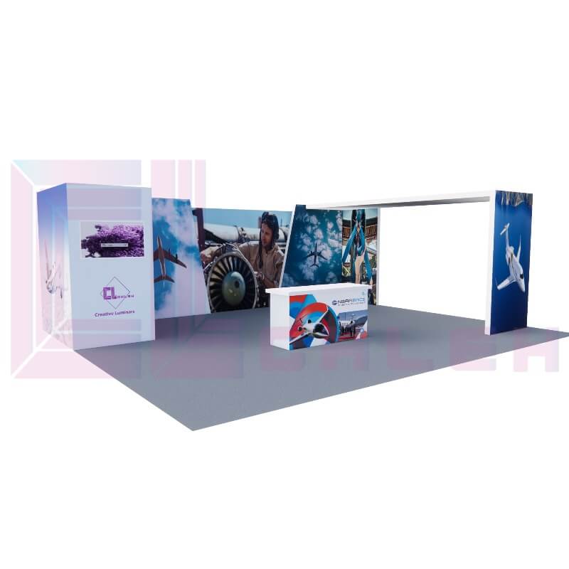 NBAA 2024 Exclusive Booth from Creative Luminars with Arch & Storage 20 x 30