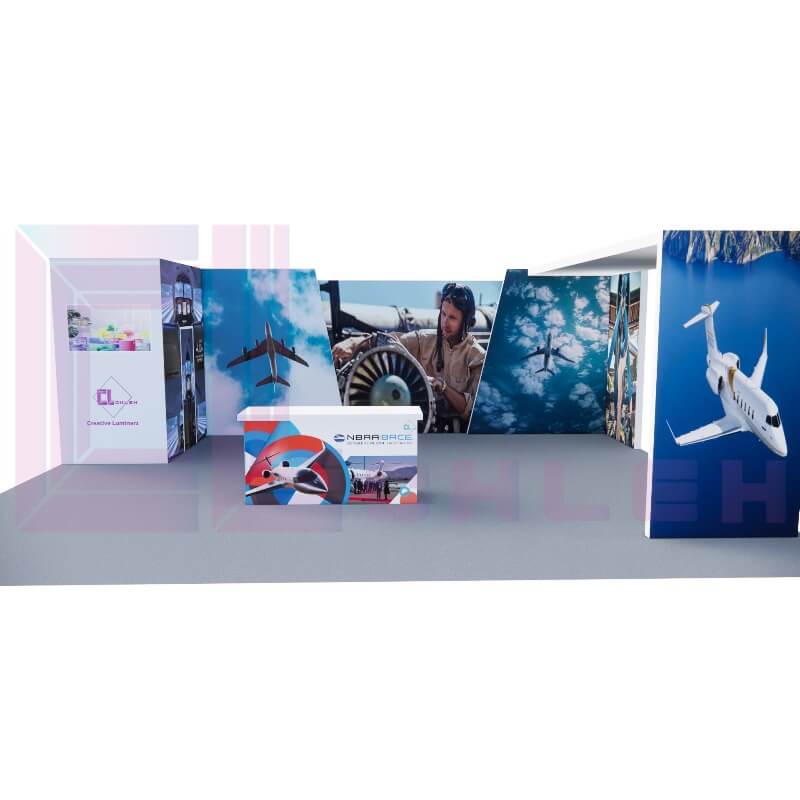 NBAA 2024 Exclusive Booth from Creative Luminars with Arch & Storage 20 x 30