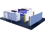 Modular F1 Motorsport 30x40 Pit Garage Walling with Integrated Lighting Gantry