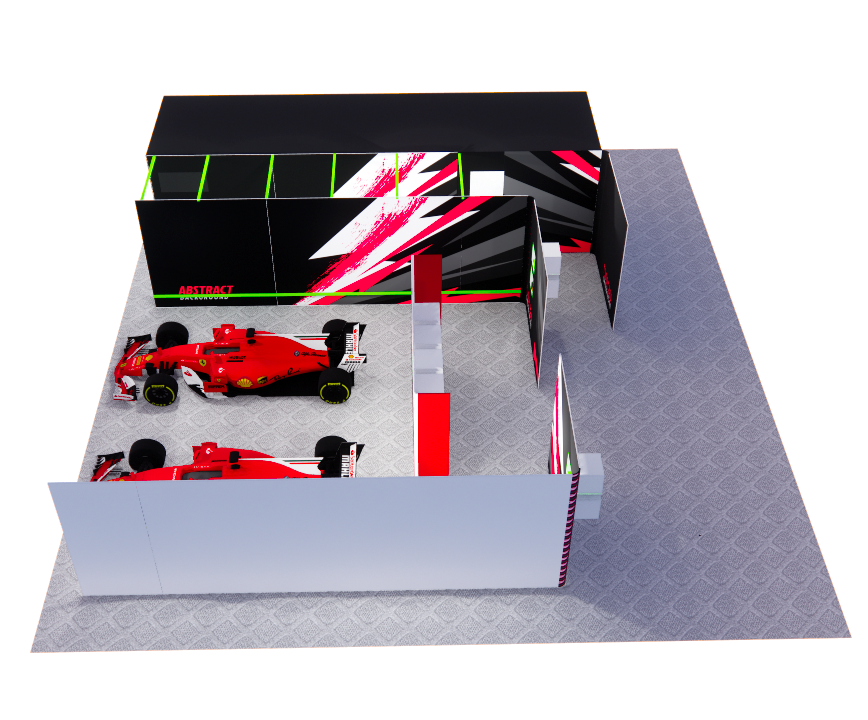 Modular Formula Racing Pit Garage Walling | Custom Race Pit Partitions