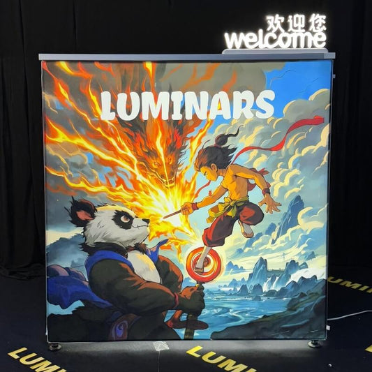 Luminars Lighting Fabric Pop Up Display Trade Show Counter