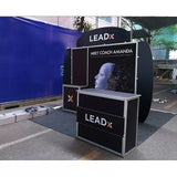 10x10 Trade Show Backdrop With Functional Counter And Dispaly Rack