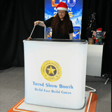 Electric Automatic Lifting Portable Backlit Trade Show Counter