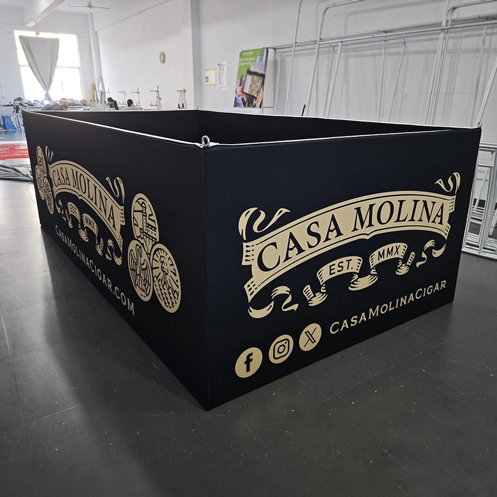 Custom SEG Graphic Non-backlit Hanging Sign For Cigar Show Booth Banner