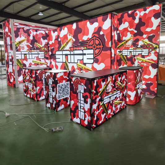 10'x20' Trade Show Booth Design Seg Light Box For CHAMPS Trade Shows Las Vegas