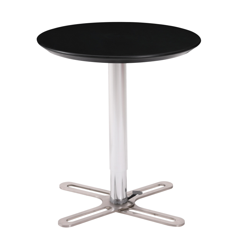 Foldable ABS Round Bar Table Portable Black Cocktail Table Exhibition Furniture for Trade Shows and Events