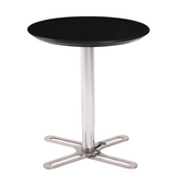 Foldable ABS Round Bar Table Portable Black Cocktail Table Exhibition Furniture for Trade Shows and Events