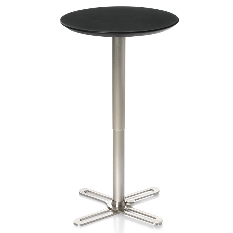 Foldable ABS Round Bar Table Portable Black Cocktail Table Exhibition Furniture for Trade Shows and Events
