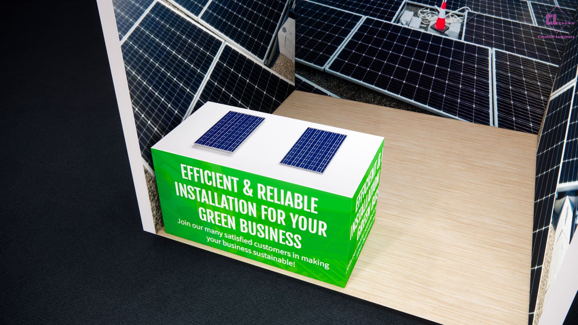 Custom 10x10ft RE+ Show Exhibition Booth For Solar Power Industry