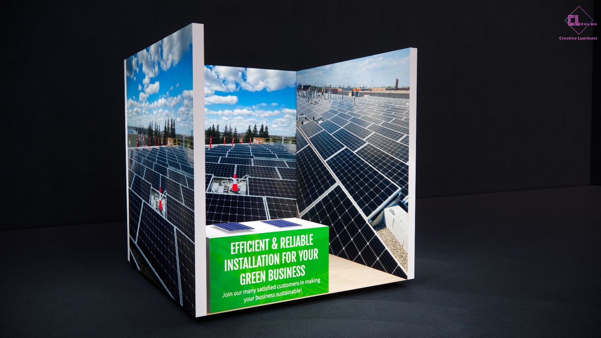 Custom 10x10ft RE+ Show Exhibition Booth For Solar Power Industry