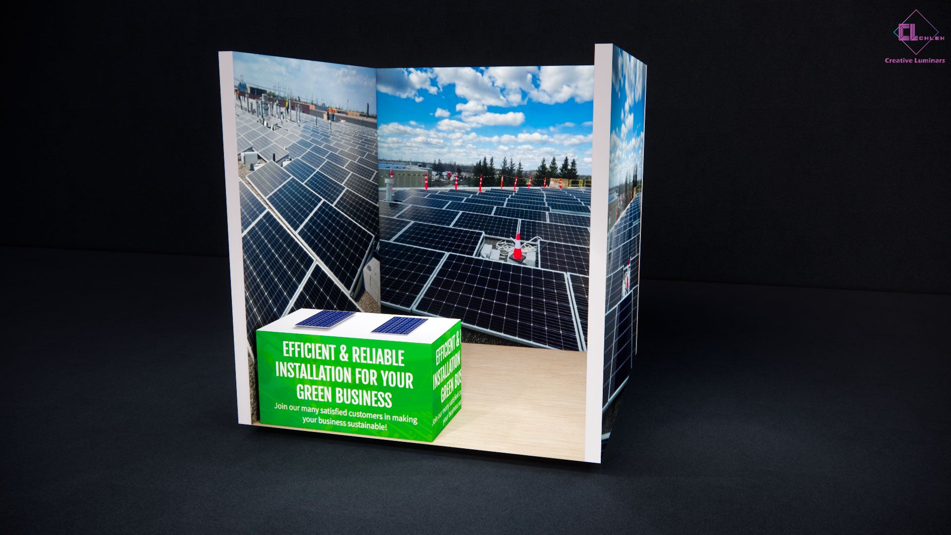 Custom 10x10ft RE+ Show Exhibition Booth For Solar Power Industry