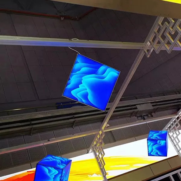 Lightweight Suspended Illuminating SEG Fabric Lightbox Cube Display