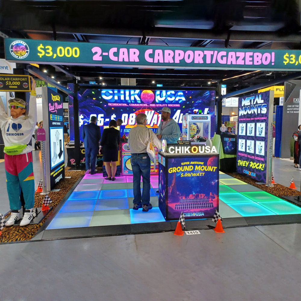 20x20 Trade Show Booth Design & Rental for Solar Industry at RE+